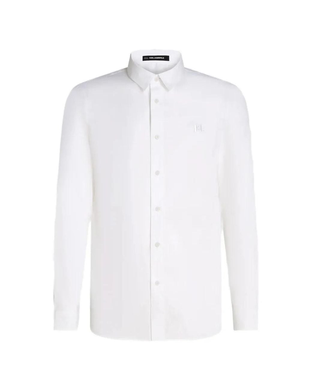 Karl Lagerfeld White Monogram Slim-Fit T-Shirt for men