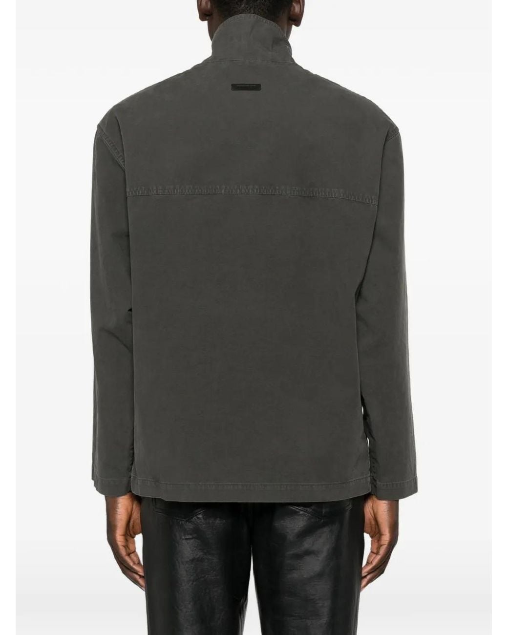 Fear Of God Gray High-Neck Press-Stud Jacket for men