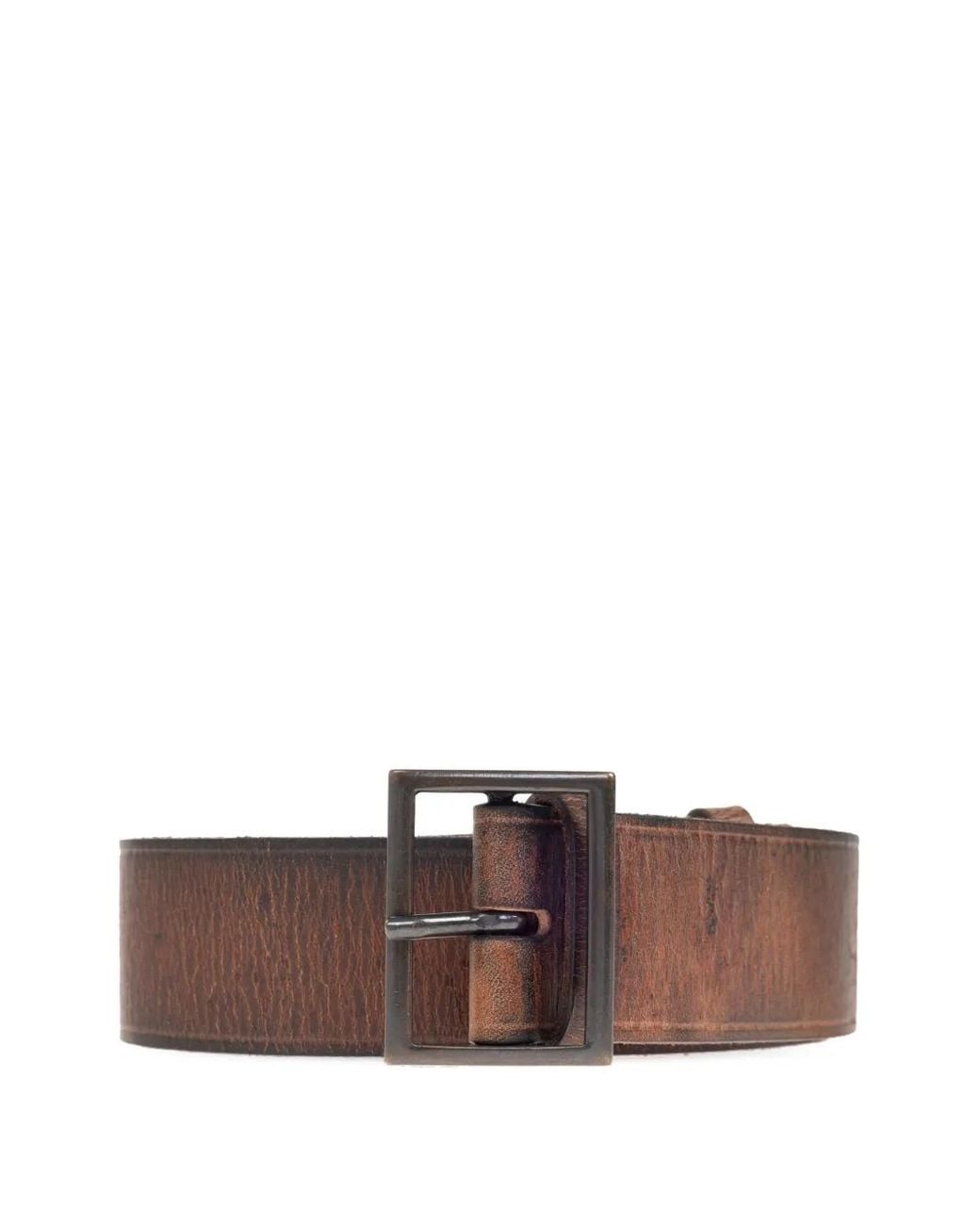 DSquared² Brown Distressed Leather Belt for men