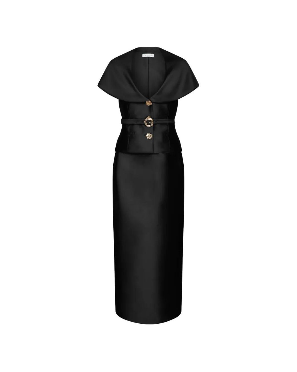 Violante Nessi Black Manuela Belted Midi Dress