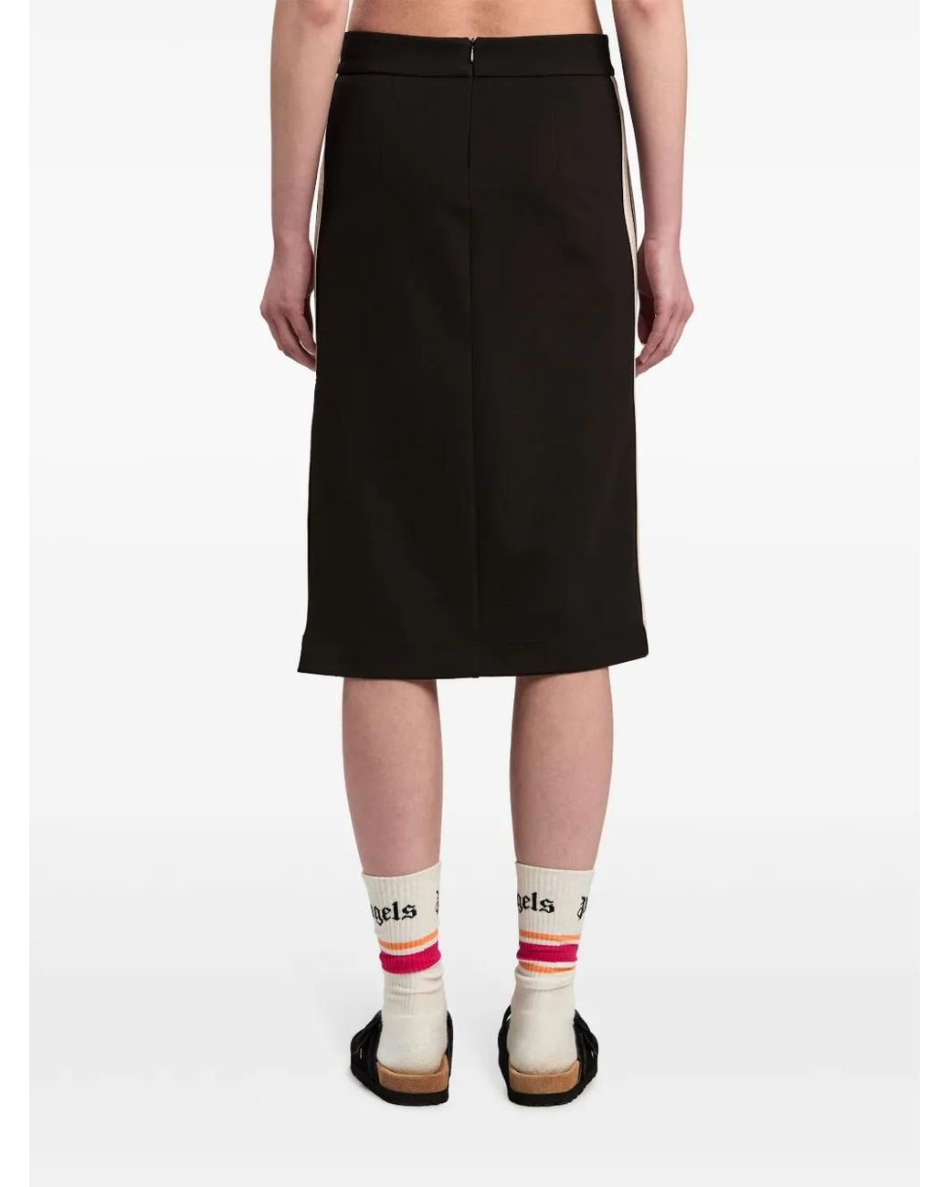 Palm Angels Black Monogram Midi Skirt