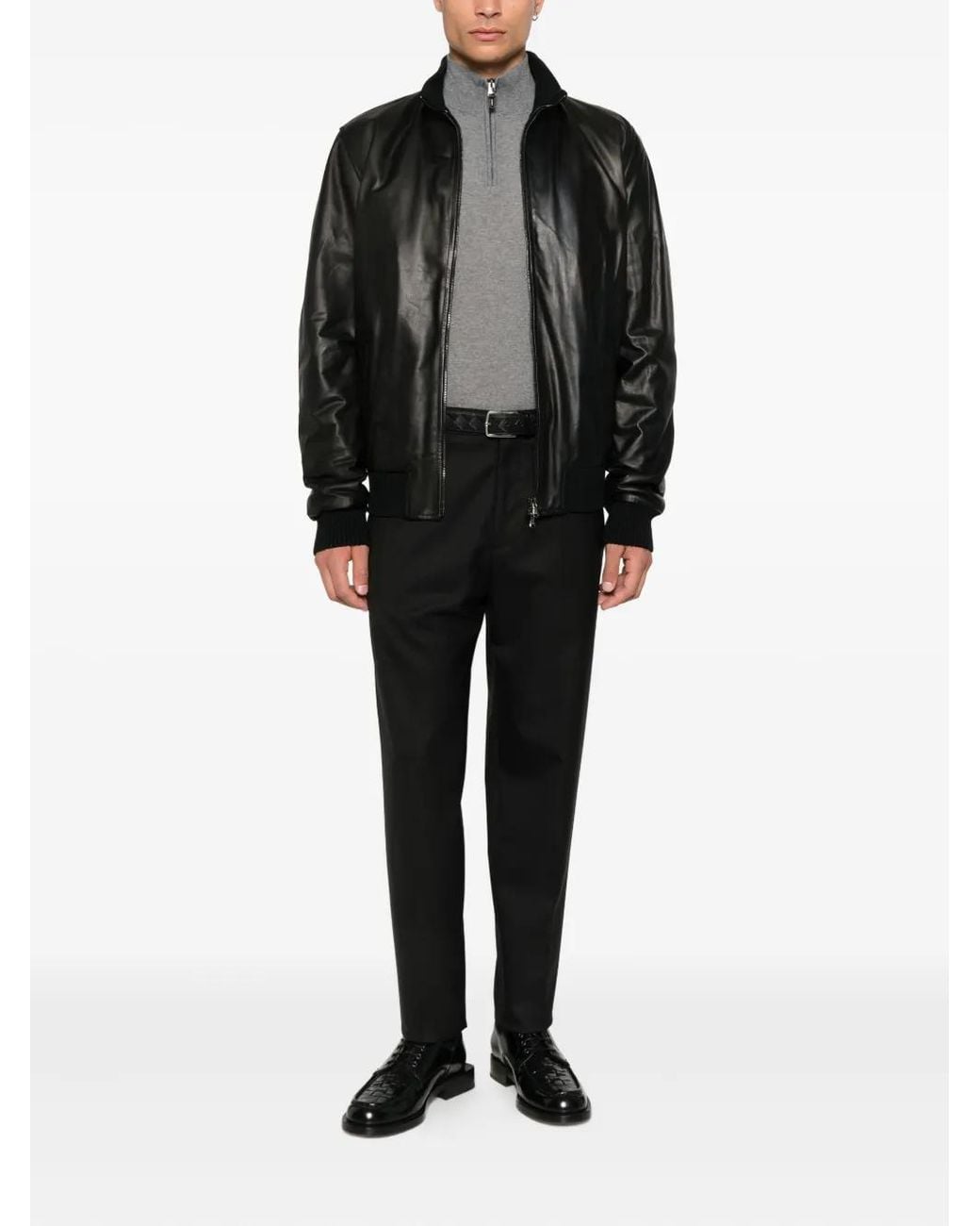 Canali Gray Half-Zip Top for men