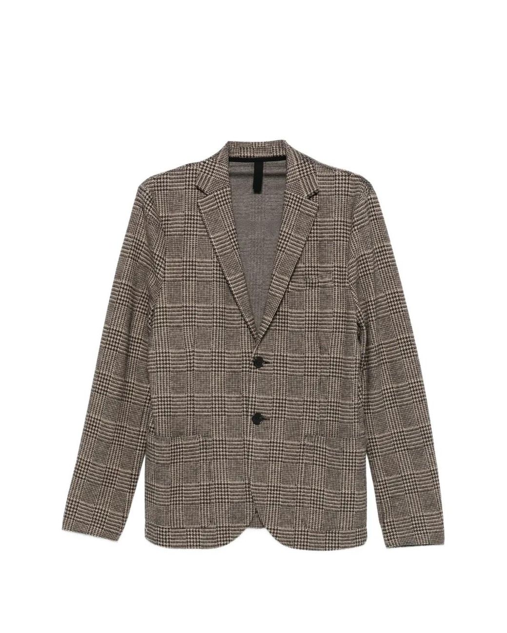 Harris Wharf London Brown Prince Of Wales Check-Pattern Blazer for men