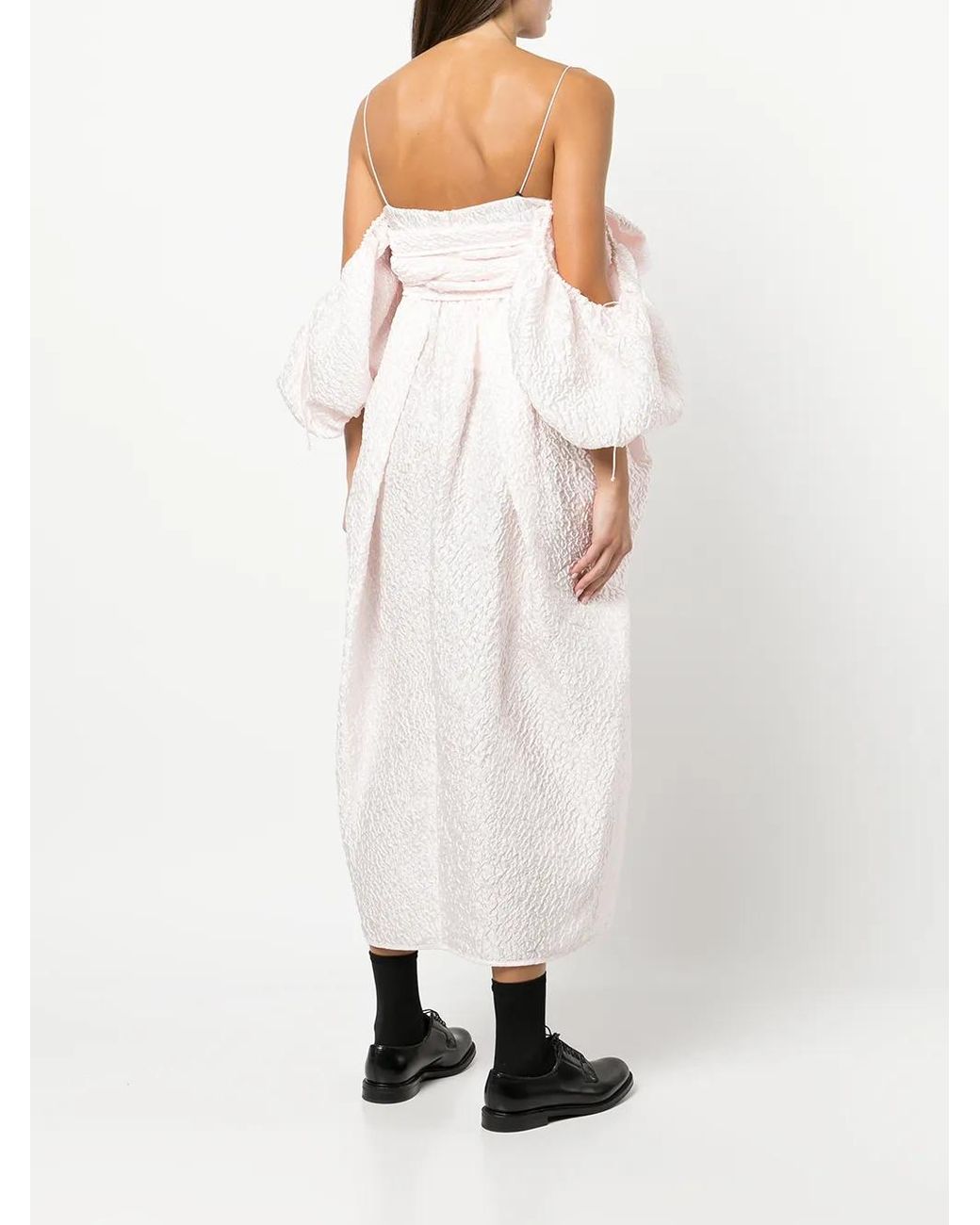CECILIE BAHNSEN White Joel Off-Shoulder Dress