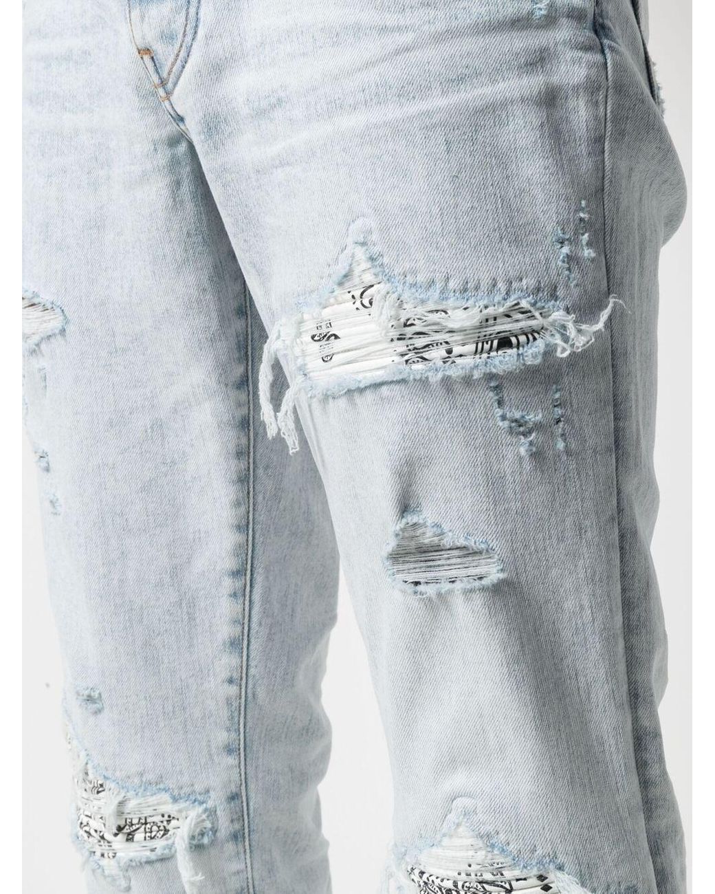 Amiri Denim Bandana Patch Slim-fit 