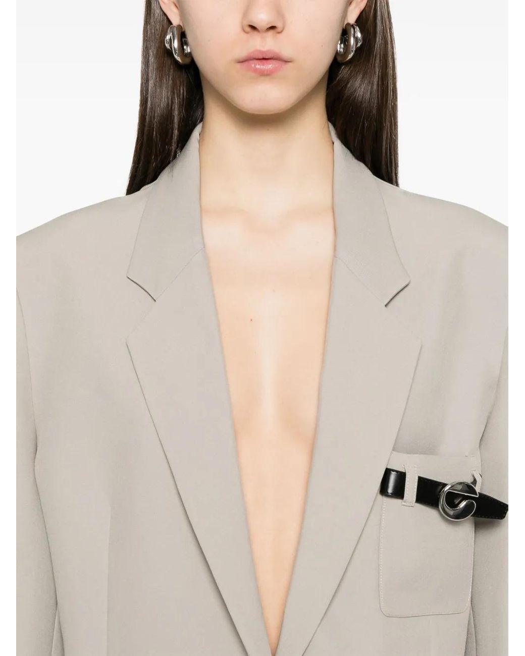 Coperni Natural Belted-Pocket Blazer
