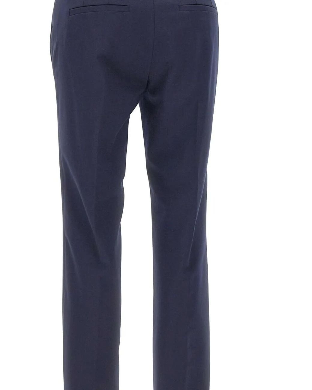 Marella Blue Front-Crease Welt-Pockets Trousers