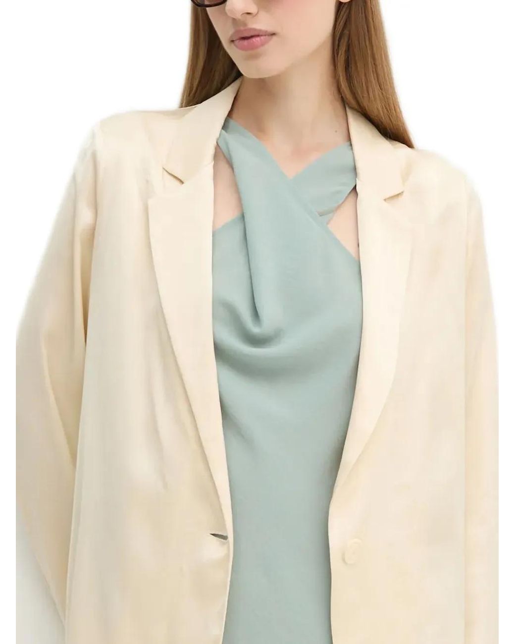 Benetton Natural Lapel Collar Blazer
