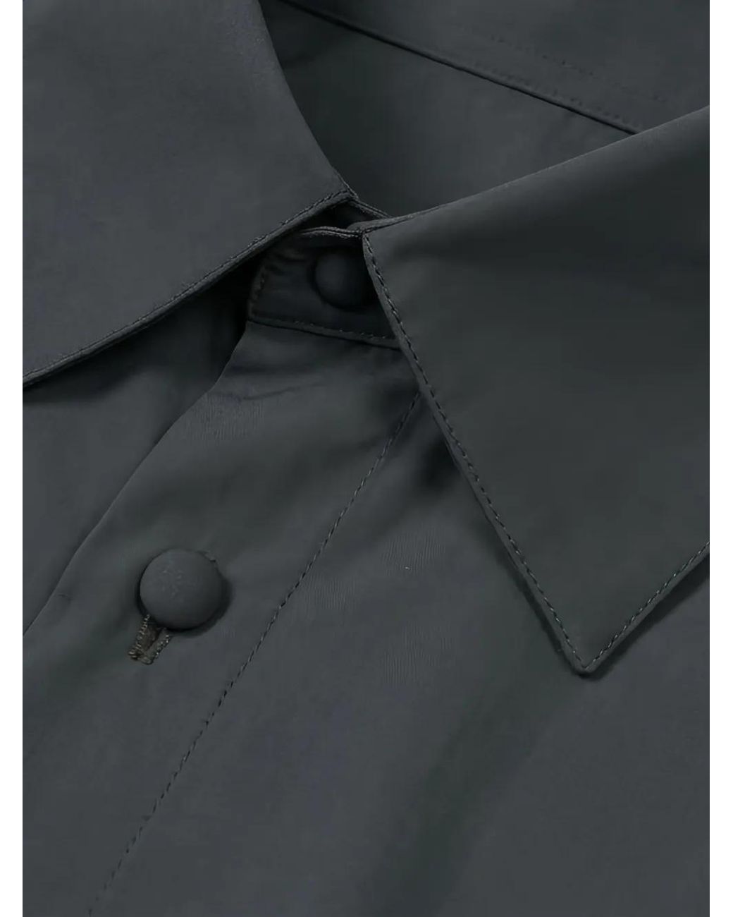 Valentino Garavani Gray Short-Sleeve Leather Shirt for men