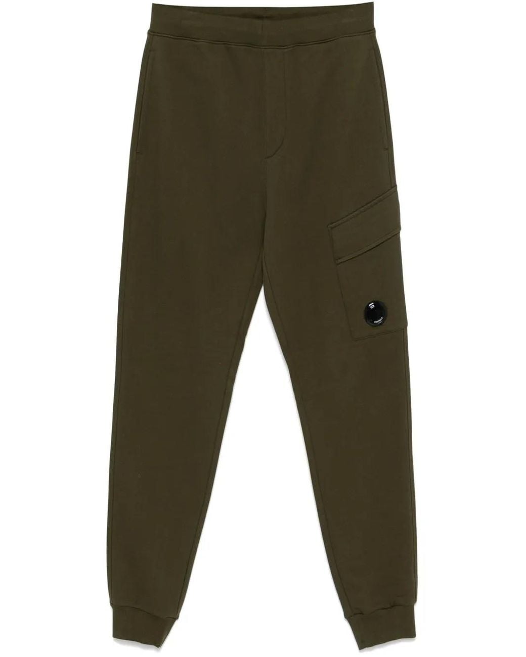 C P Company Green Lens-Detail Cargo Track Pants for men