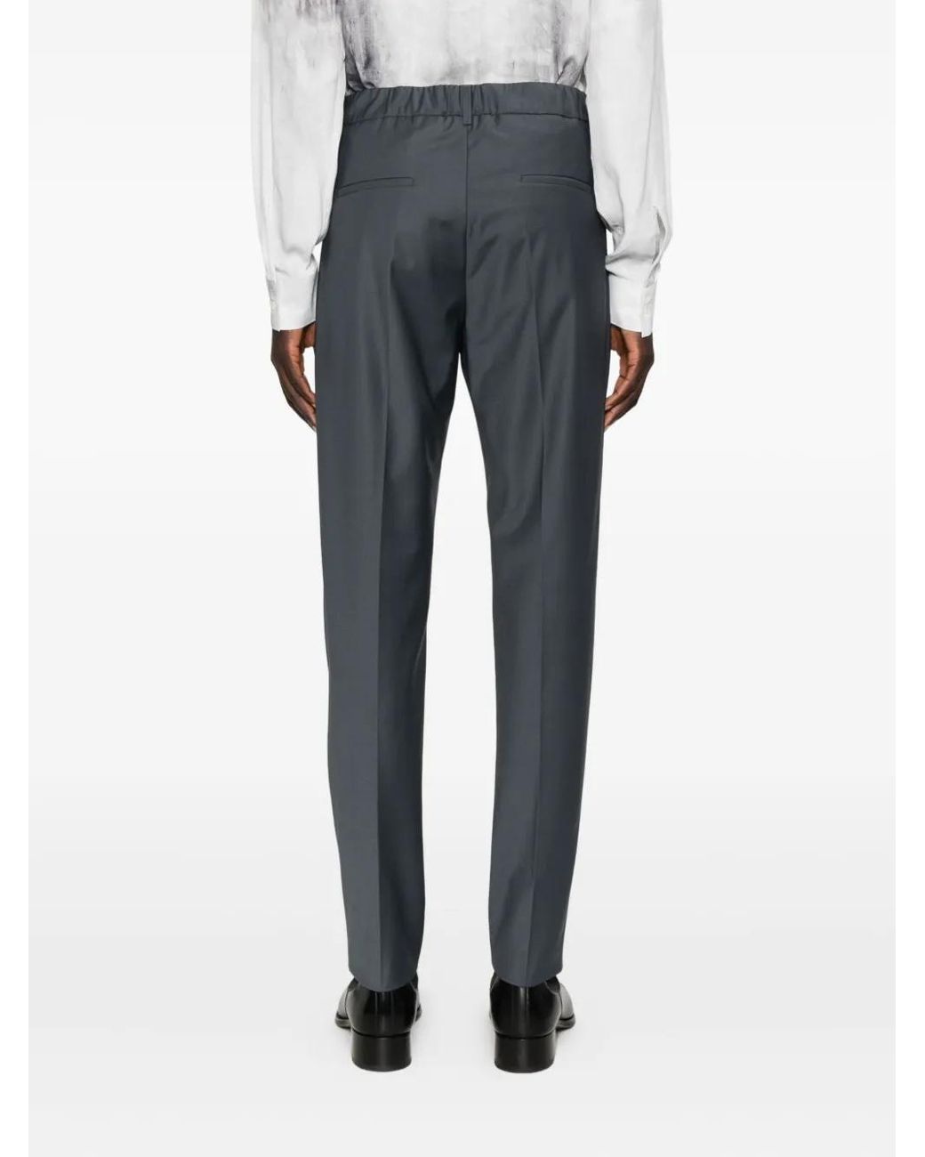 Patrizia Pepe Gray Pressed-Crease Trousers for men