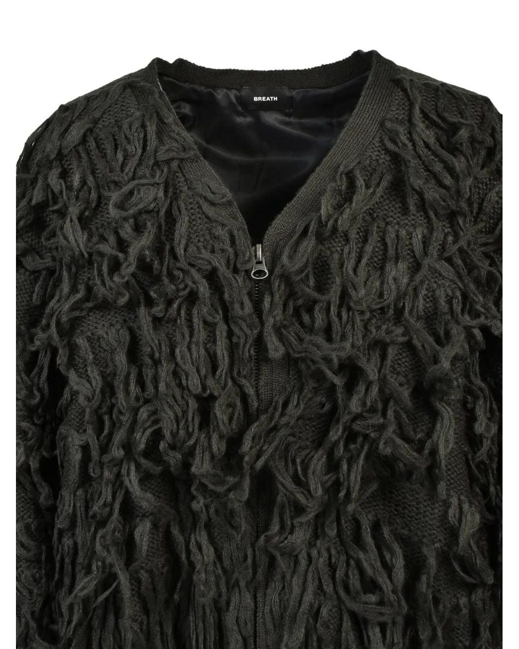 BREATH Black Loop-Knit Zip-Up Jacket for men