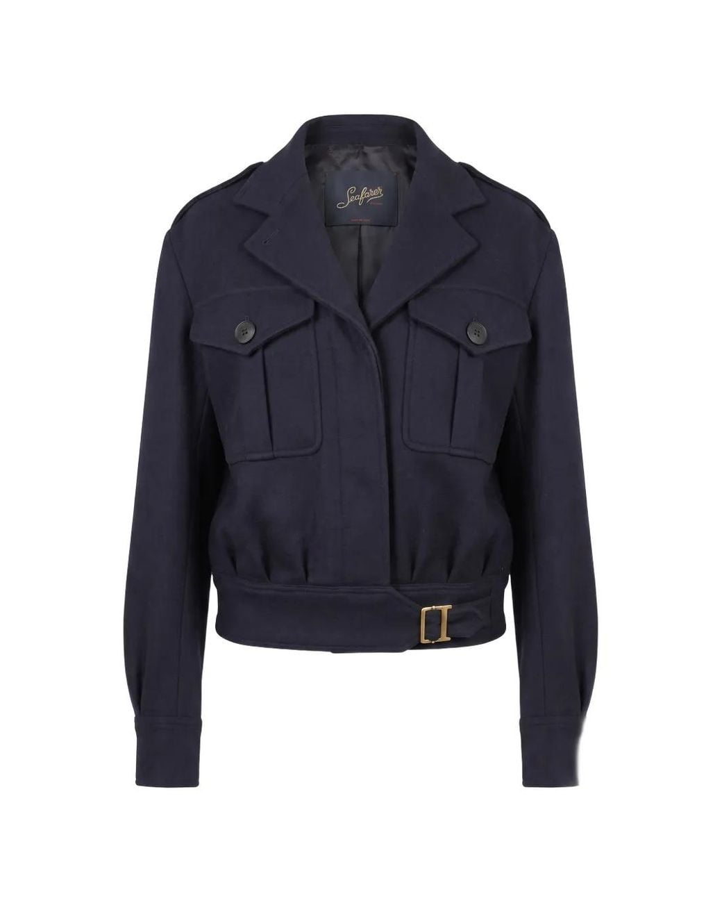 Seafarer Blue Cris Belted Wool Jacket
