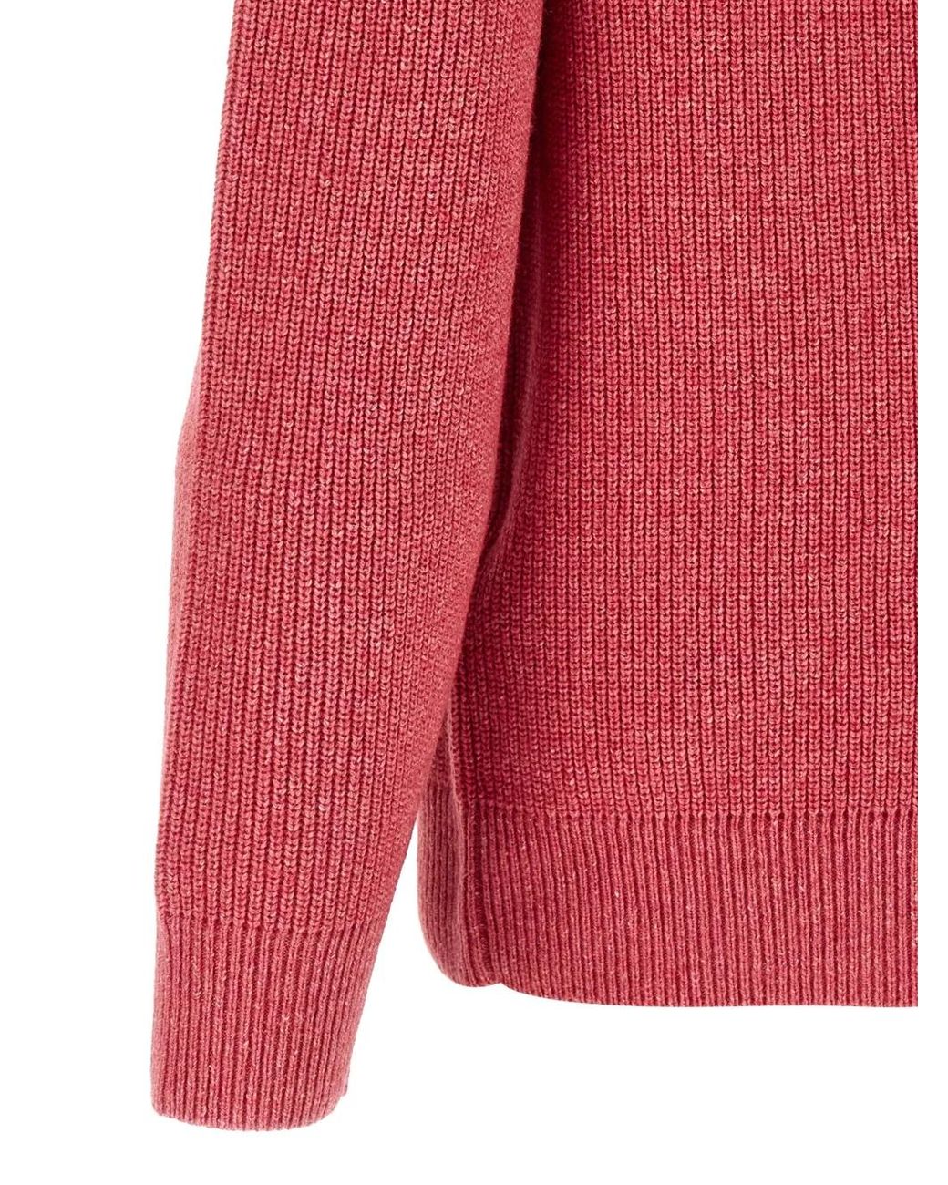 J.W. Anderson Red Half-Zip Ribbed-Knit Sweater for men