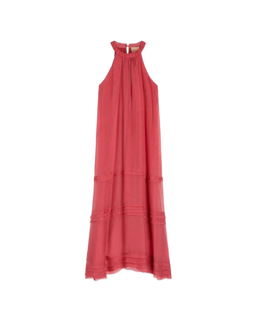 Momoní Gris Ruffled Tiered-Details Maxi Dress