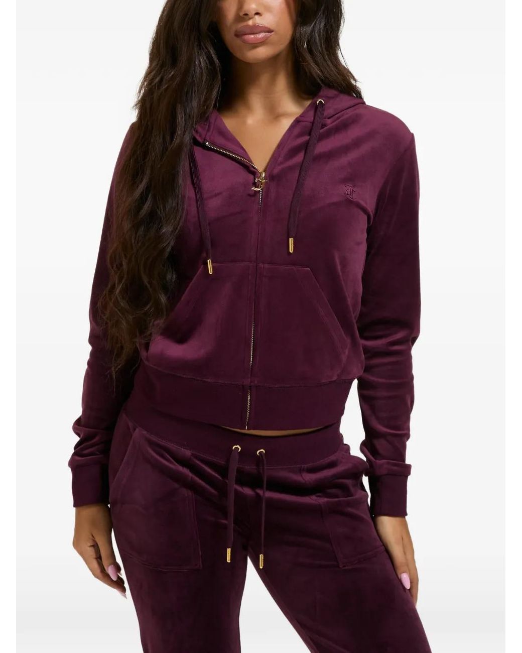 Juicy Couture Purple Robertson Velour Hoodie