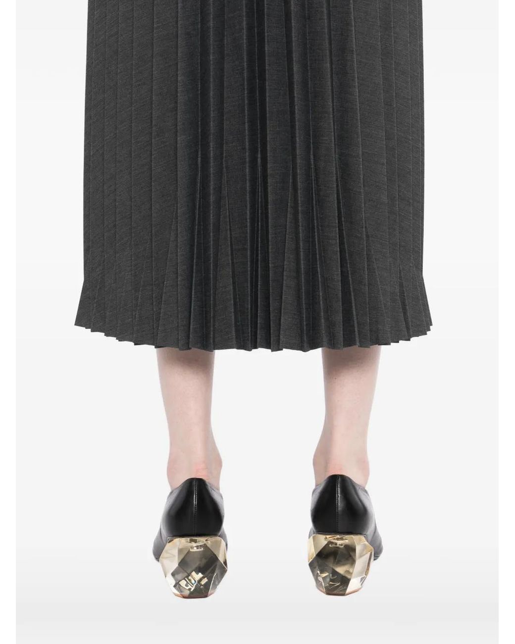 JNBY Black Pleated Midi Skirt