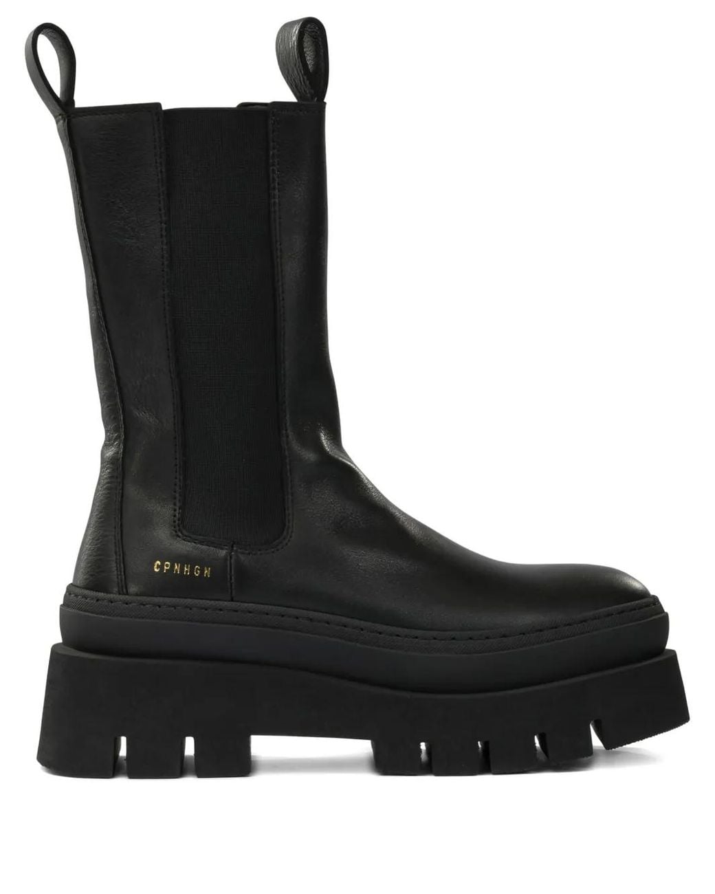COPENHAGEN Black Elastic-Panel Platform Boots