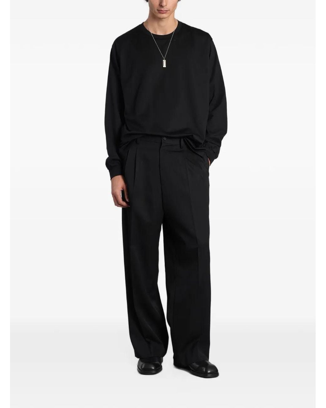 Ssstein Black Crew-Neck Sweater for men
