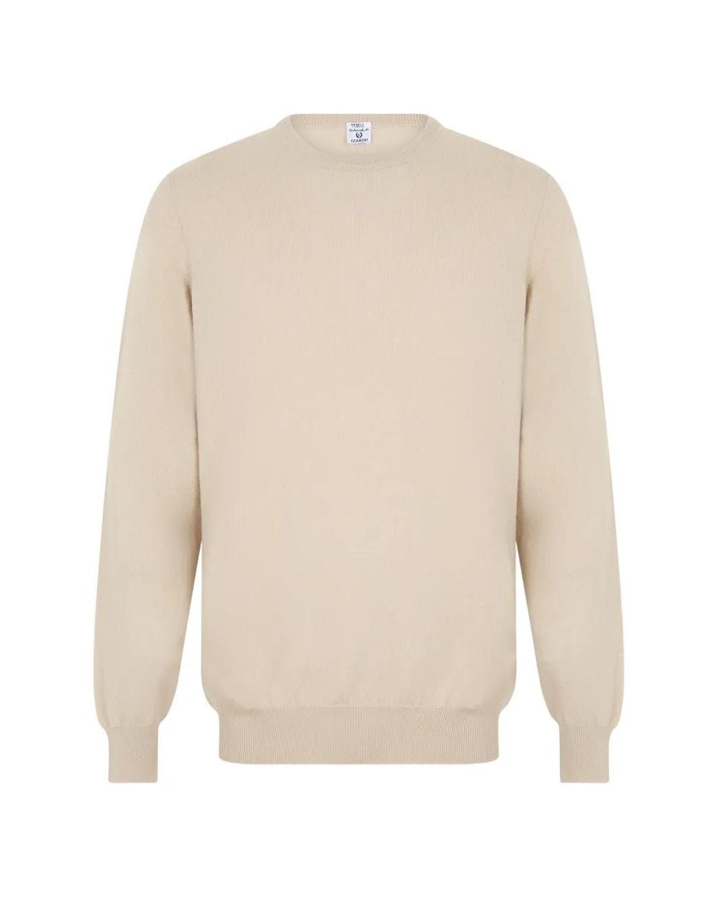 Fedeli White Crew-Neck Cashmere Sweater for men