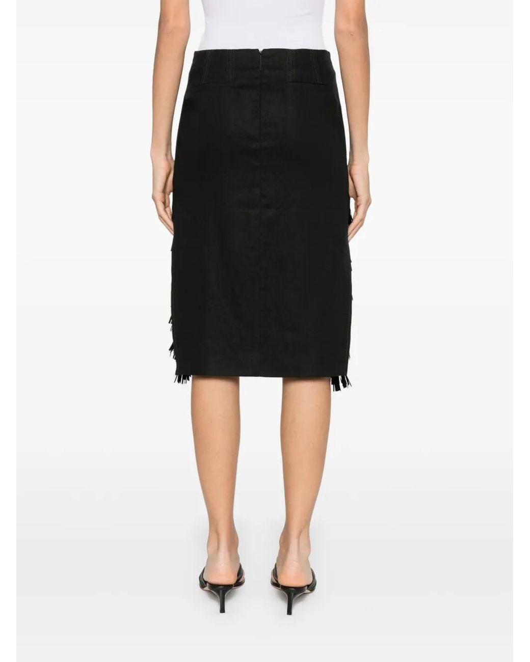 16Arlington Black Dafne Midi Skirt