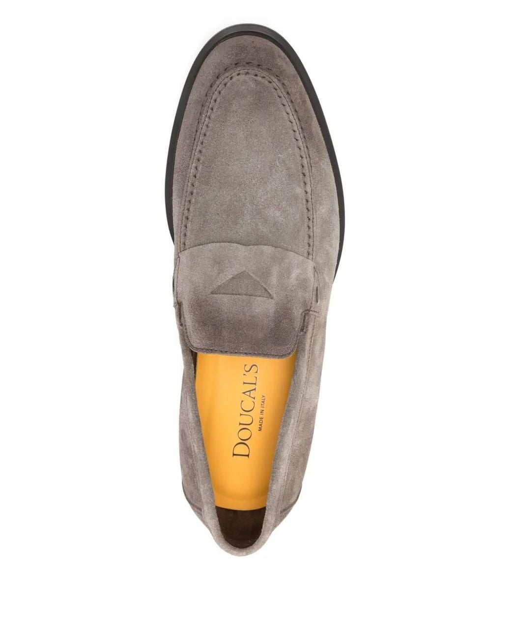Doucal's Gray Penny-Slot Suede Loafers for men