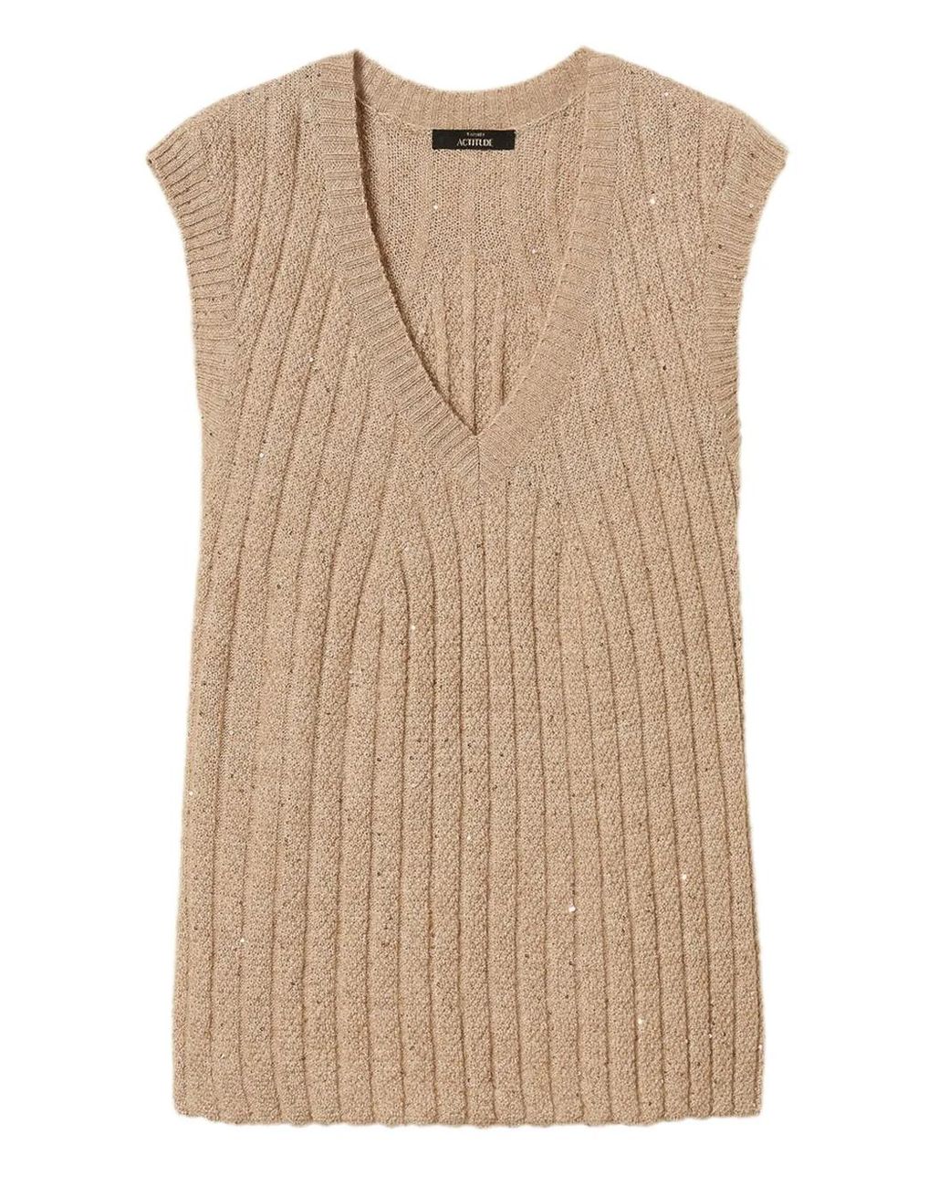 Twinset Natural Gilet À Ornements En Sequins