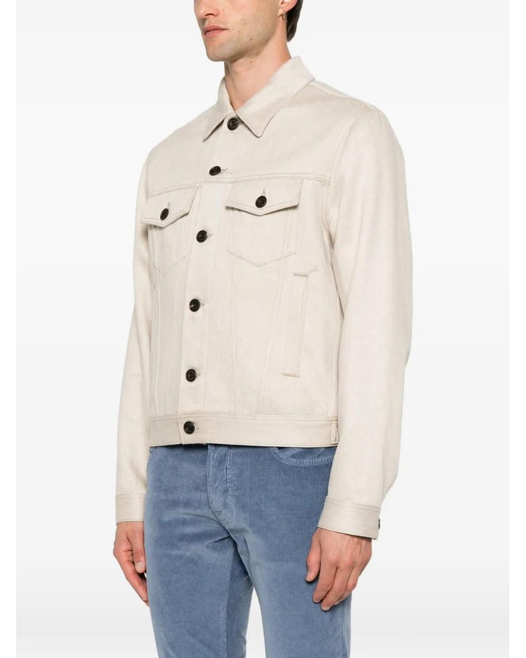 Jacob Cohen Natural Twill Trucker Jacket for men