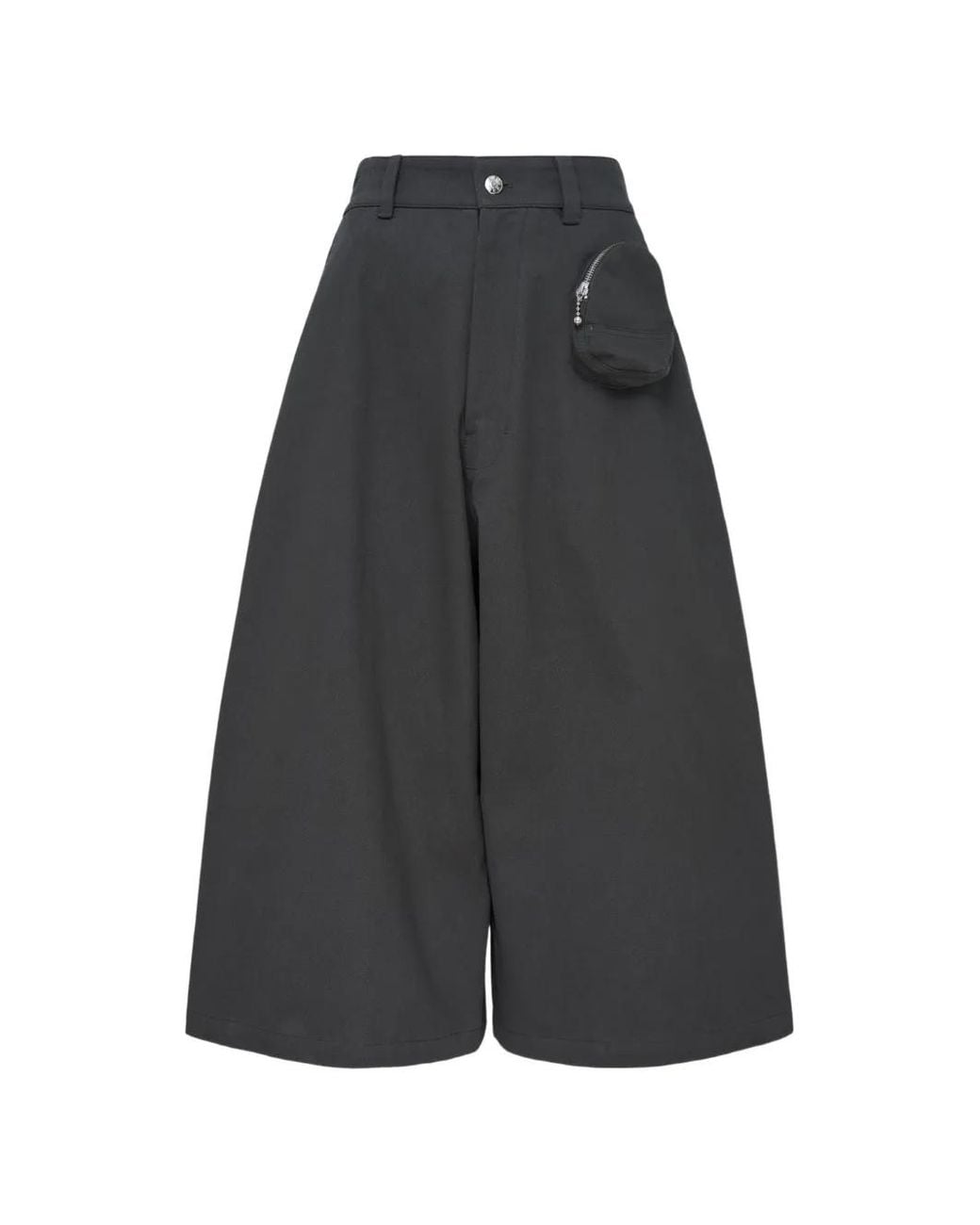 Melitta Baumeister Gray Pouch-Detail Wide-Leg Trousers
