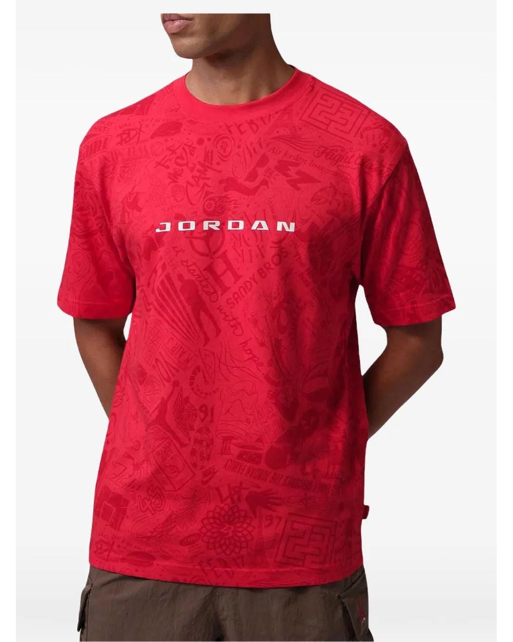Nike Red Brooklyn Logo-Print T-Shirt for men