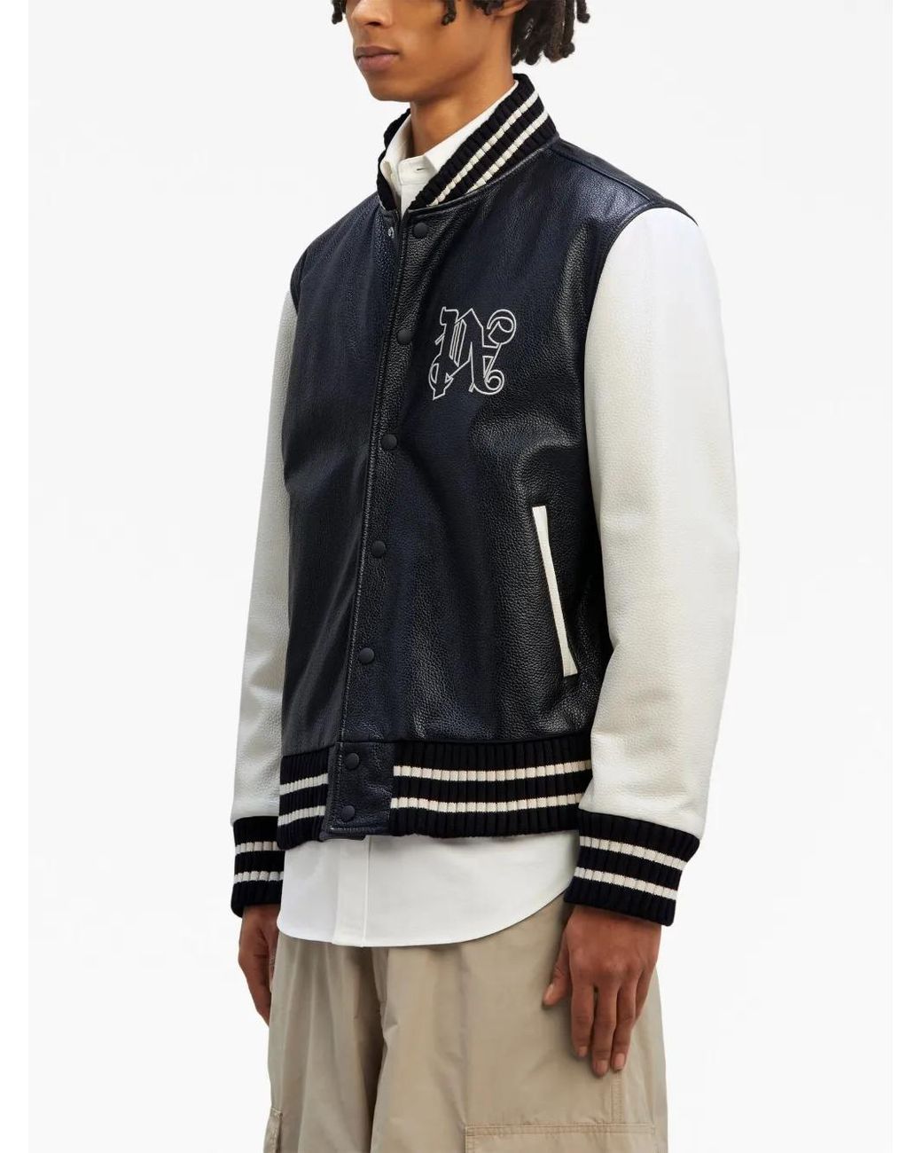 Palm Angels Black Varsity Jacket for men