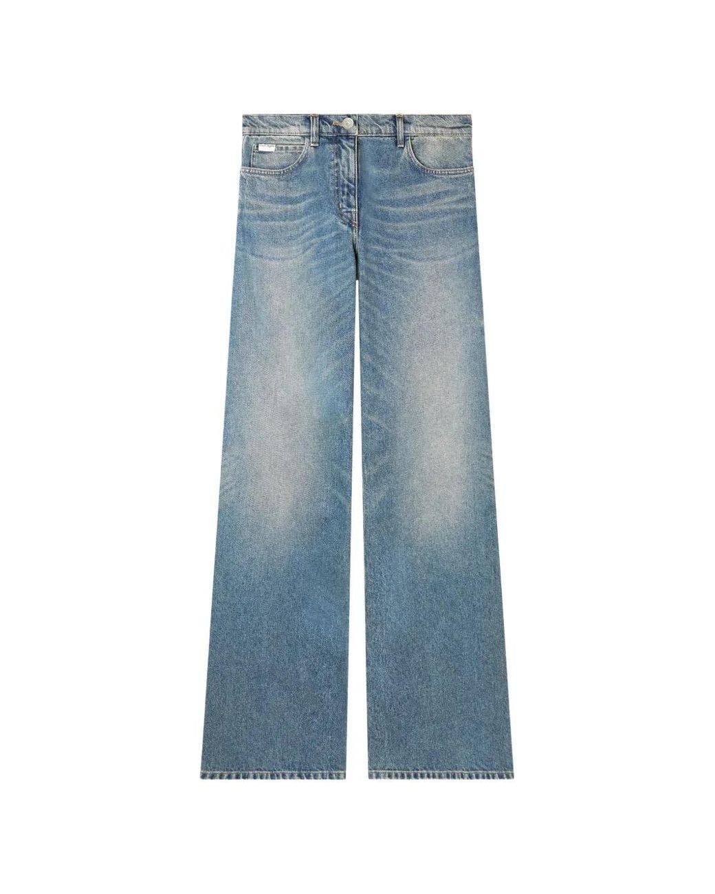 Courreges Blue Jean Ample À Plaque Logo for men