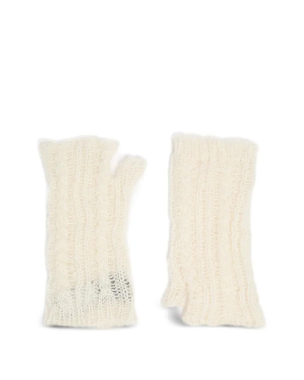 Ann Demeulemeester Natural Cable-Knit Fingerless Gloves for men