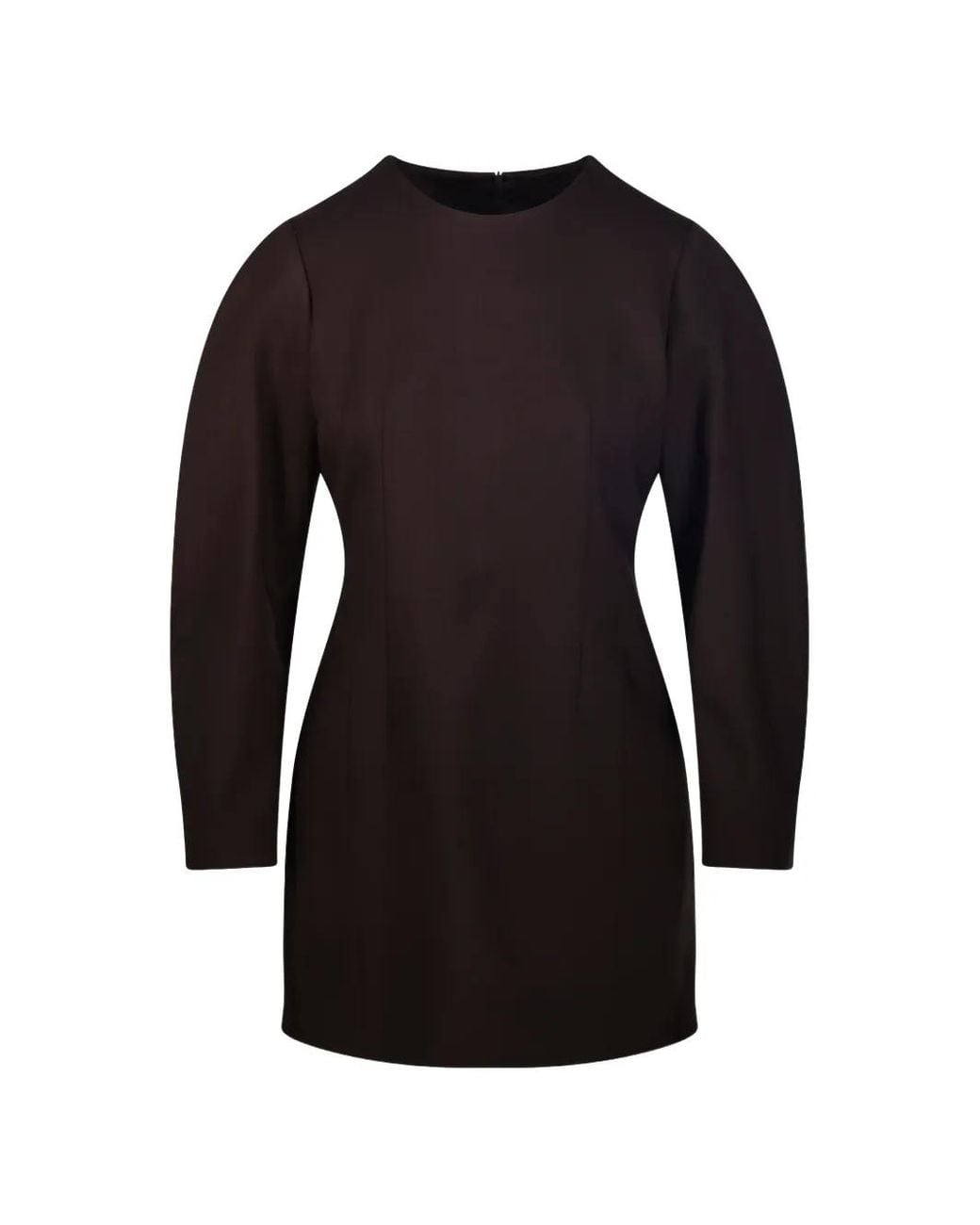 P.A.R.O.S.H. Black Crew-Neck Long-Sleeve Mini Dress