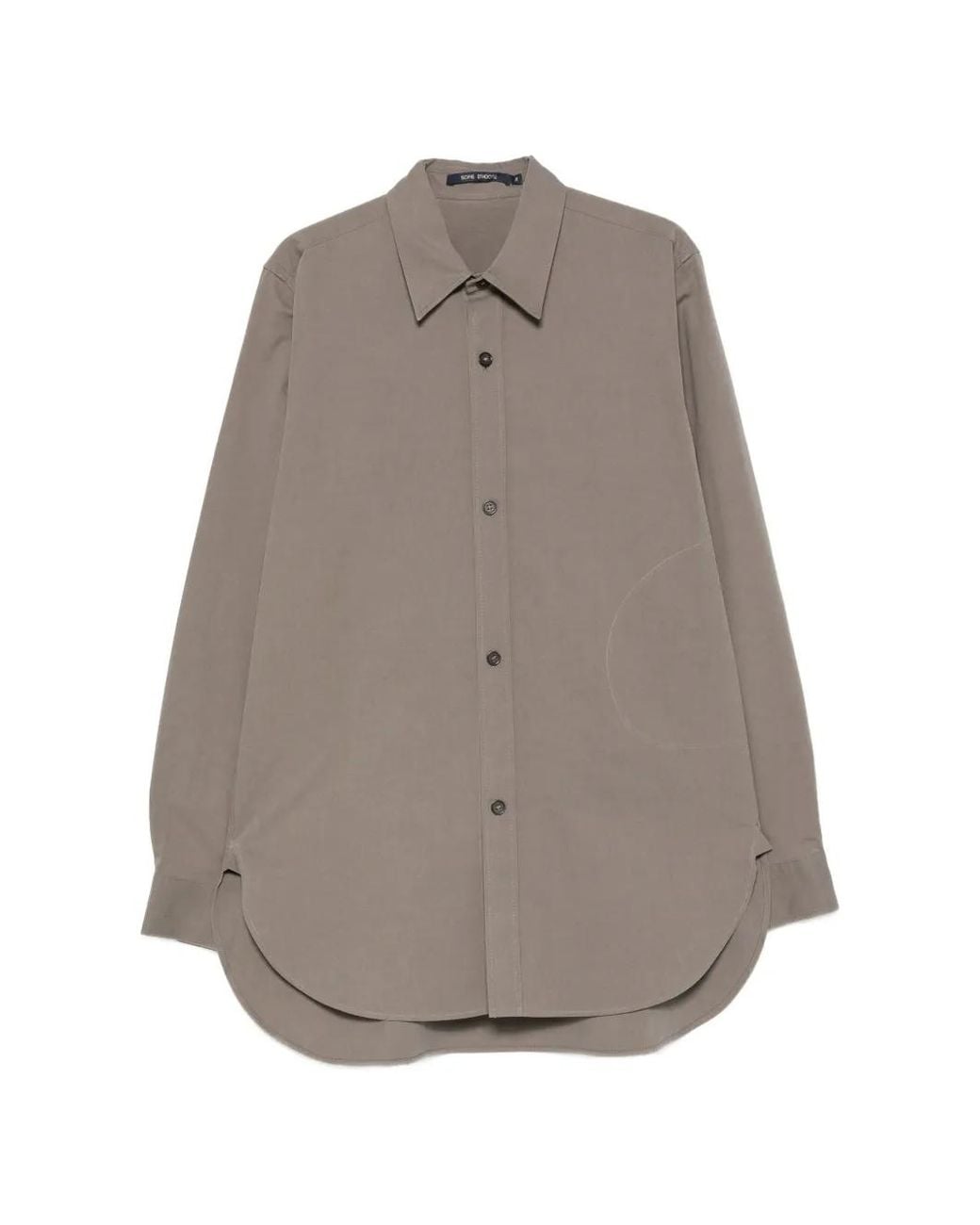 Sofie D'Hoore Gray Curved-Hem Long-Sleeve Shirt