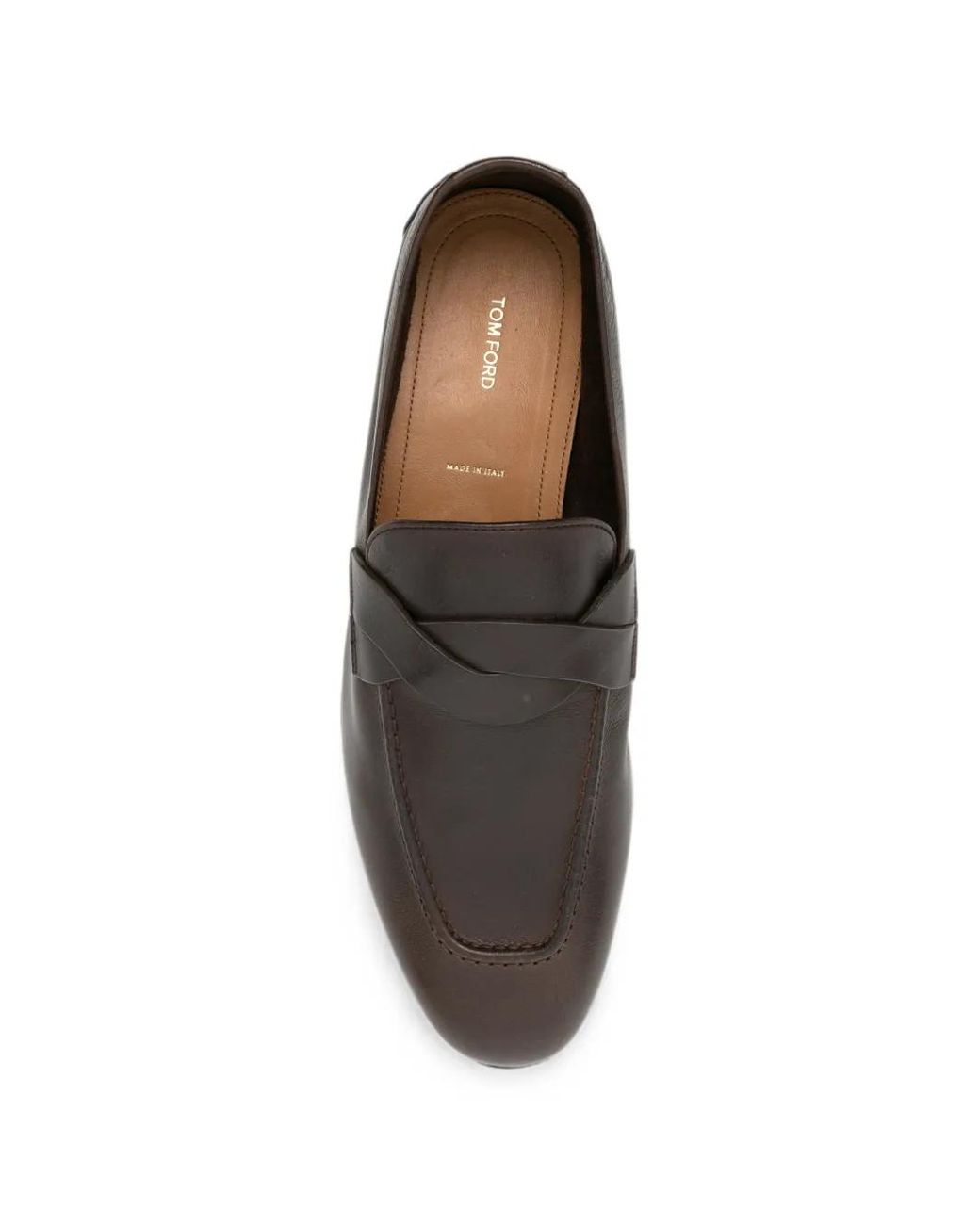 Tom Ford White Soft Supple Leather Gigi Twisted Band Loafers for men