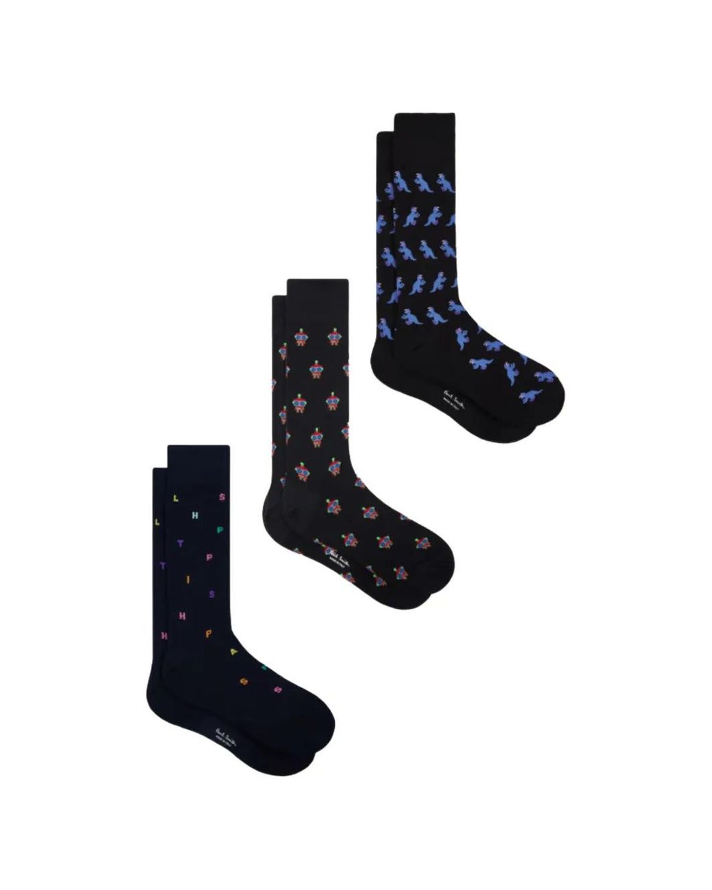 Paul Smith Red Mixed Socks Three Pack Cracker Set for men
