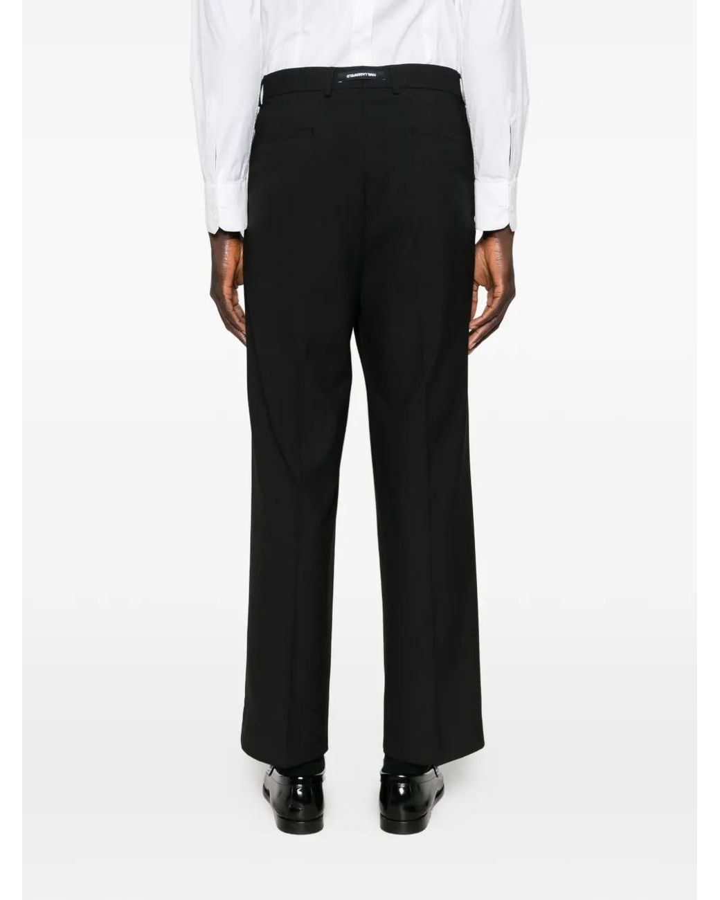 Karl Lagerfeld Black Pleated Tailored Trousers for men