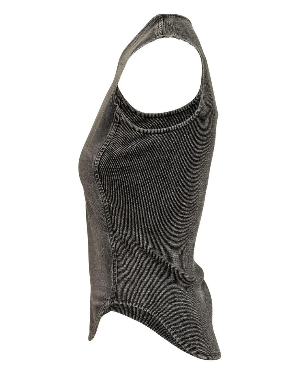 DIESEL Gray Oval-D Cotton Top