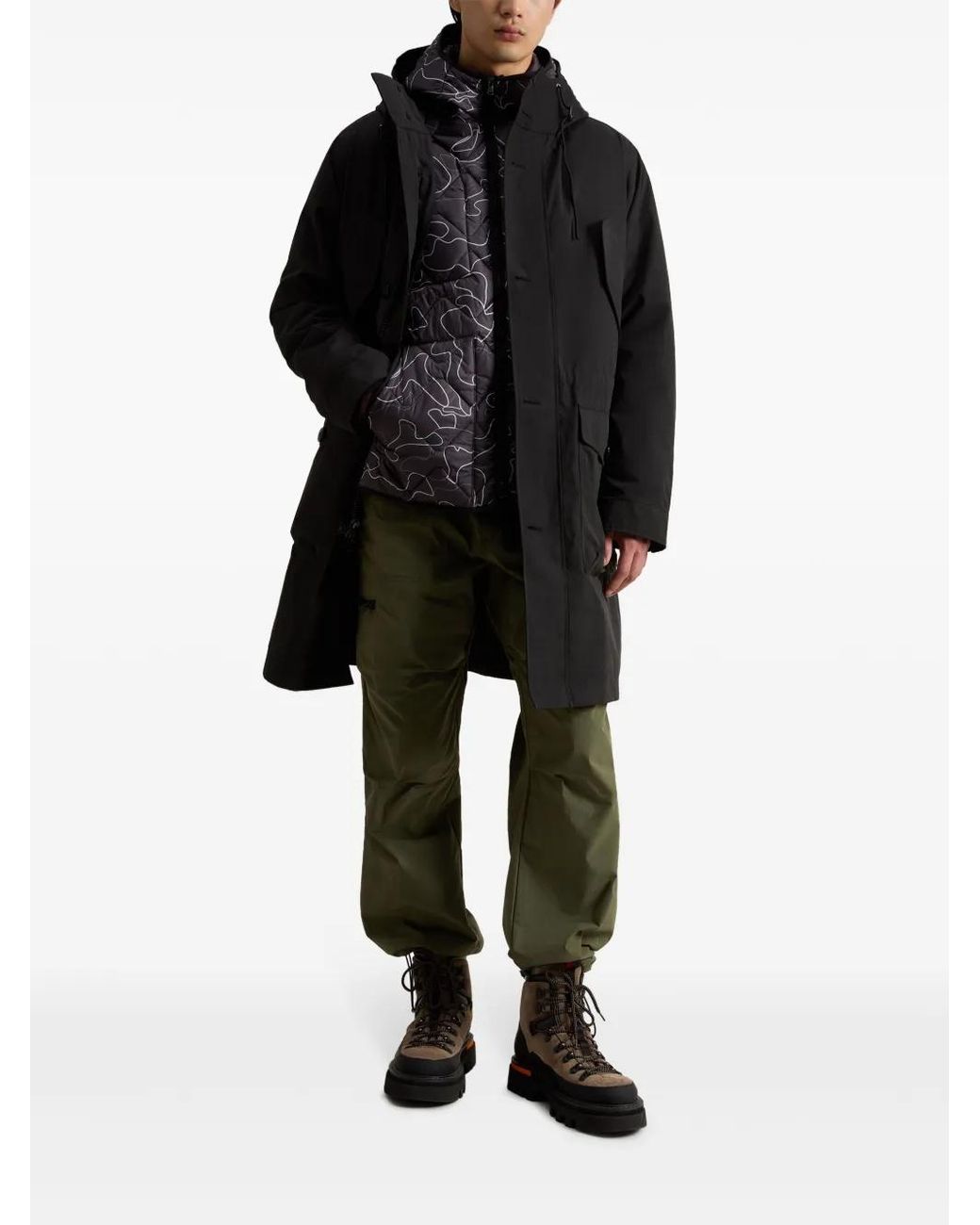 Woolrich Black Peach Parka Coat for men