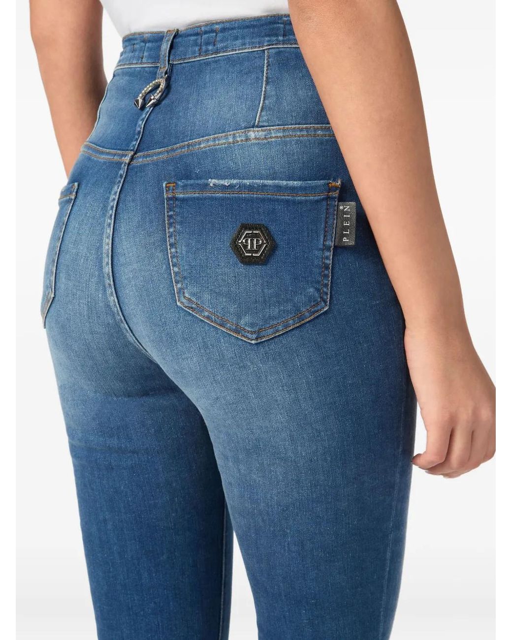 Philipp Plein Blue High-Waisted Jeans