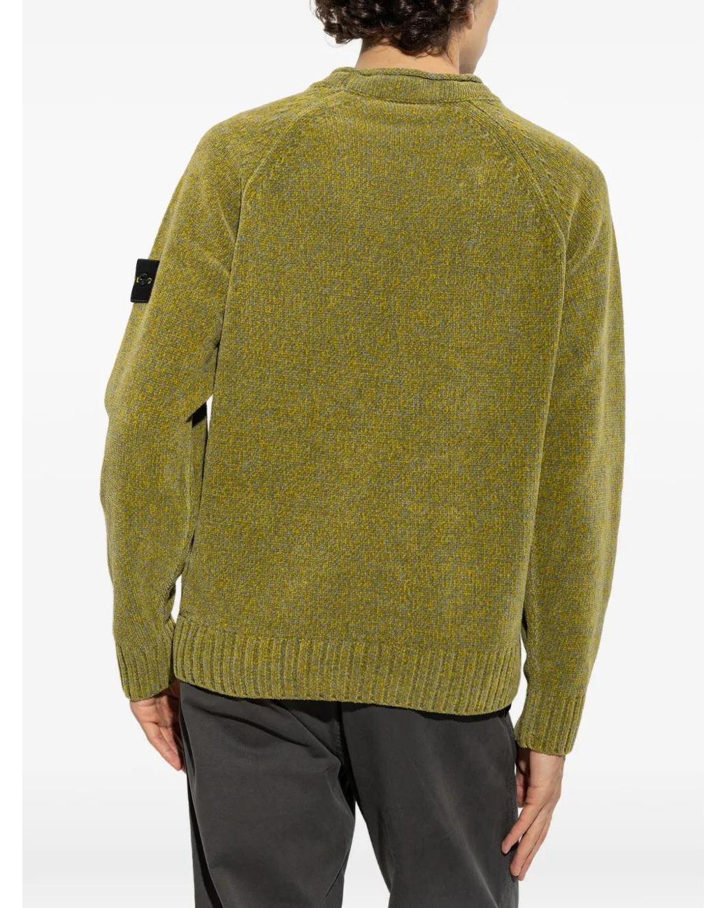 Stone Island Green 5100013 Mouliné Cotton Chenille Sweater for men