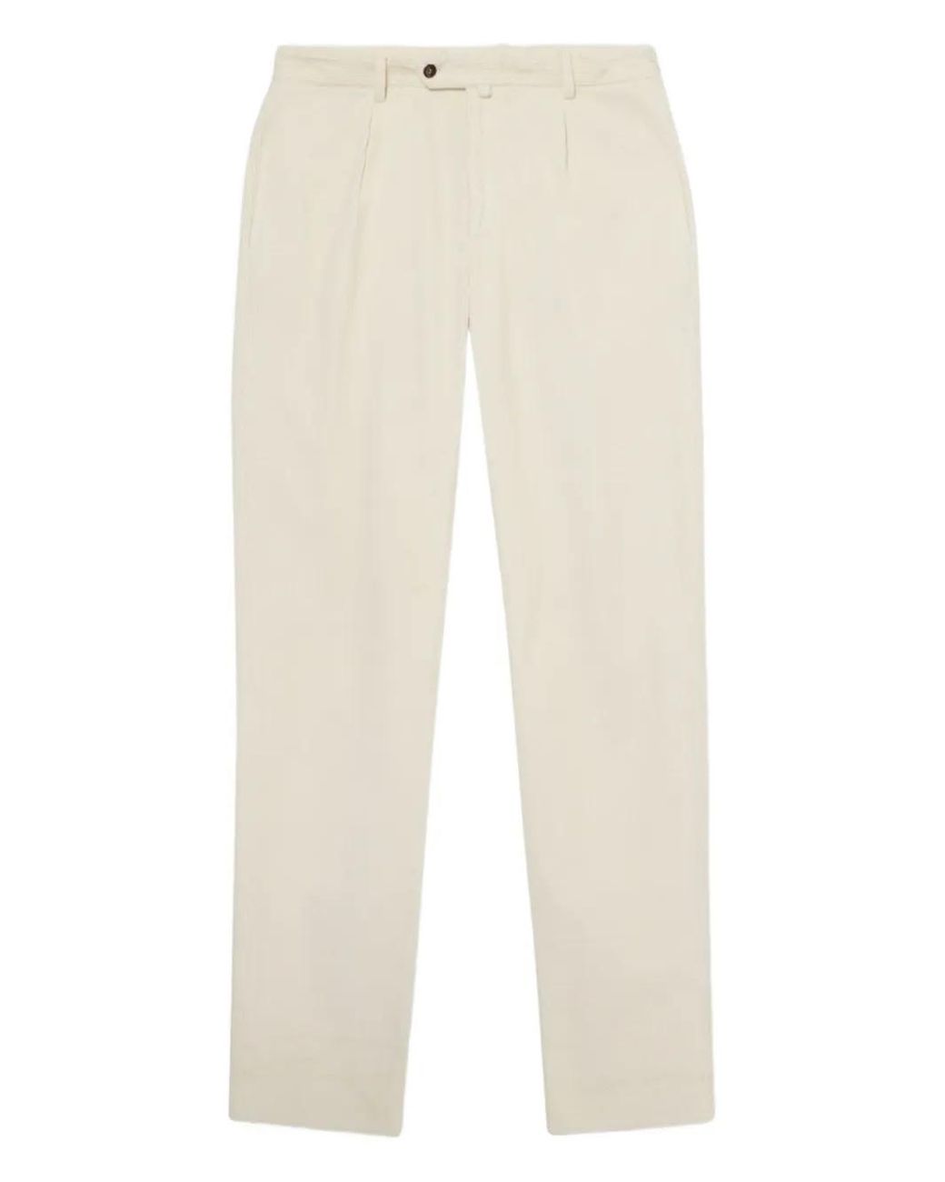 Brooks Brothers White Pleated-Front Corduroy Trousers for men