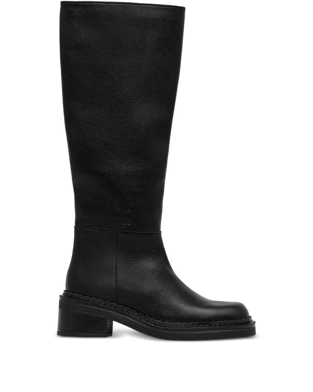 COPENHAGEN Black Zip-Fastening Knee-High Boots