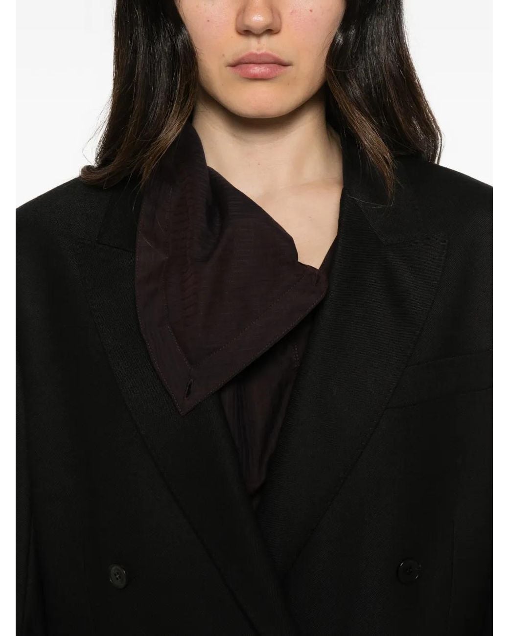 Grifoni Black Gineria Double-Breasted Peak-Lapels Blazer