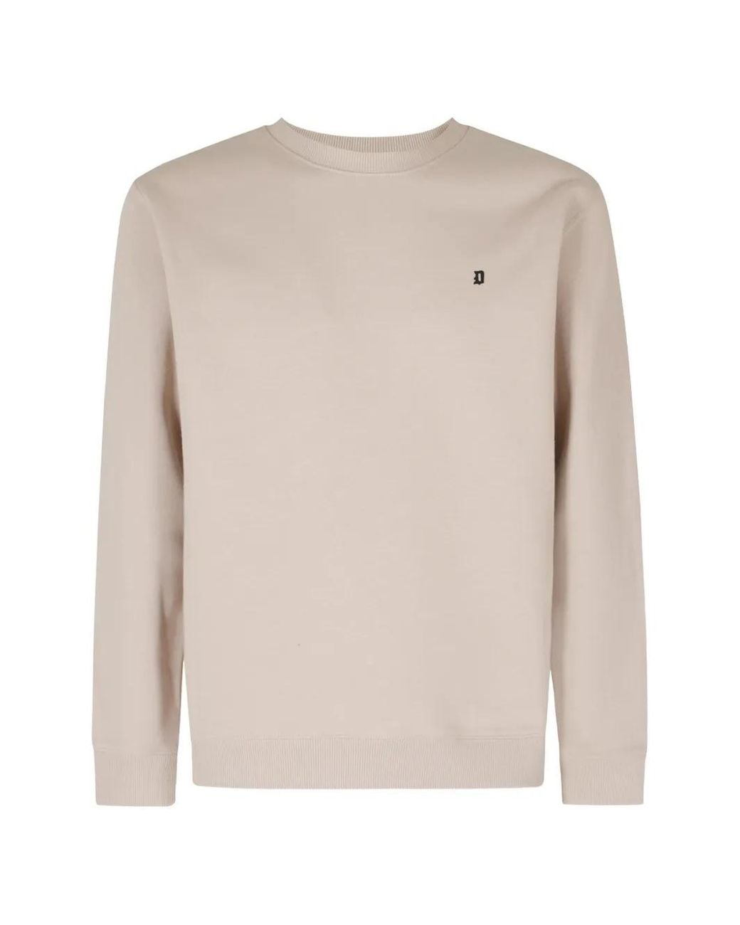 Dondup Natural Logo-Embroidered Crew Neck Sweater for men