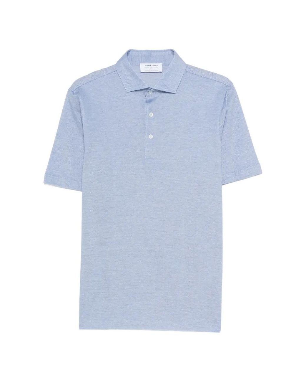 Gran Sasso Blue Half-Button Polo Shirt for men