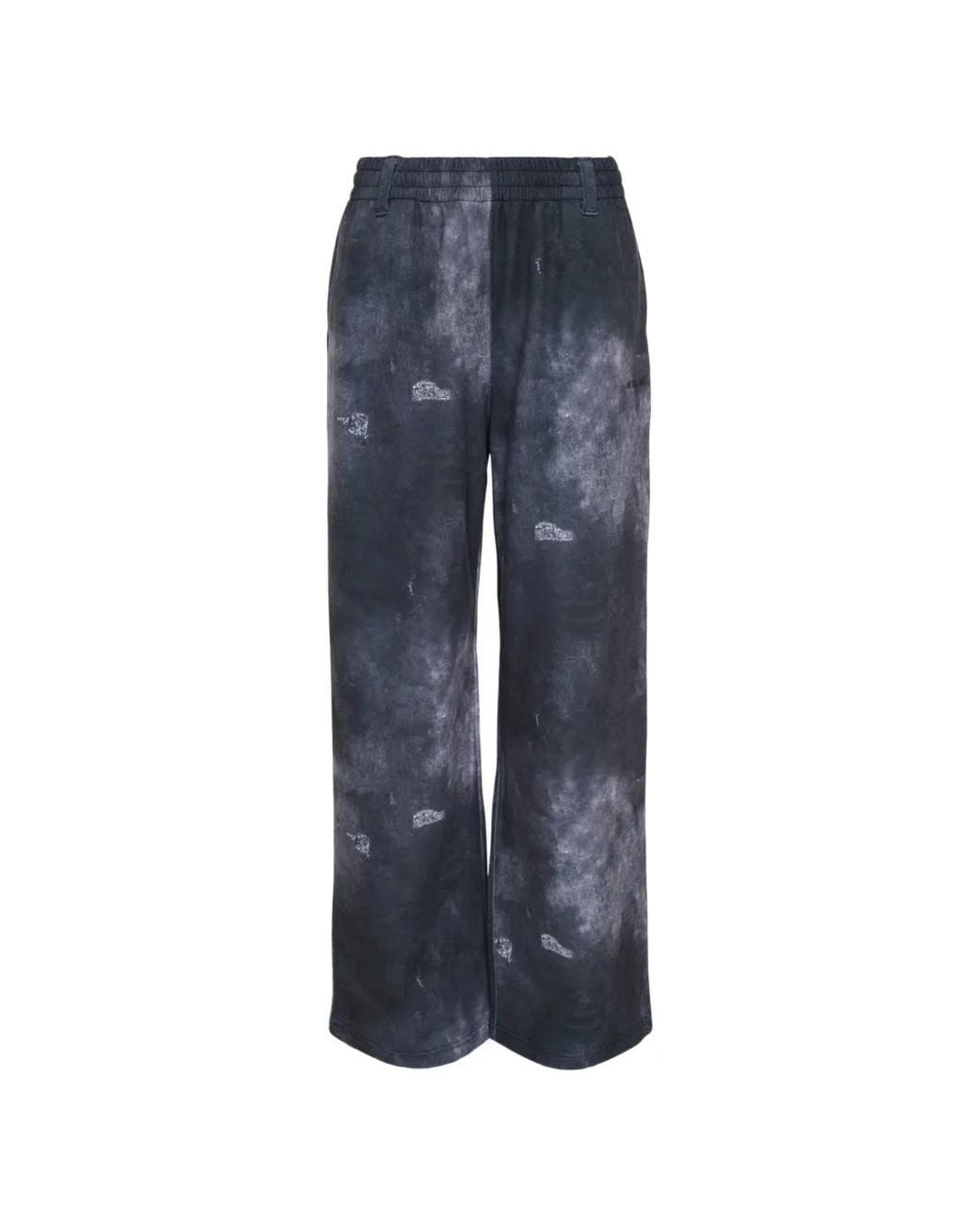 we11done Blue Pantalon De Jogging Tie Dye À Effet Usé