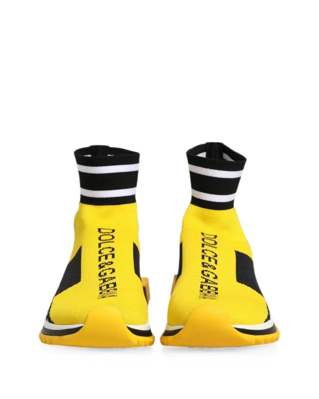 Dolce & Gabbana Yellow Sorrento Sock-Style Sneakers