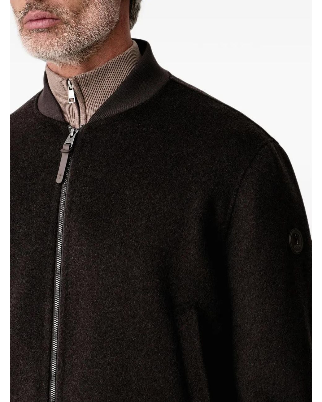Joop! Black Logo-Patch Bomber Jacket for men